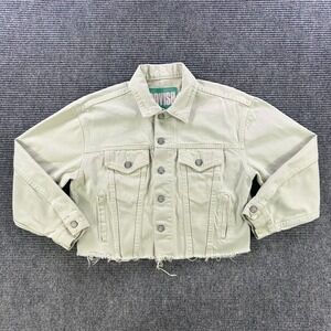 Boyish Los Angeles Harvey El Cielo Frayed Hem Cropped Denim Jacket Womens Small